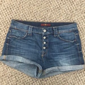 7 for all mankind denim shorts size 28